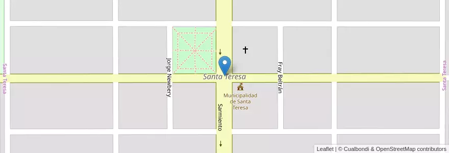Mapa de ubicacion de Santa Teresa en الأرجنتين, La Pampa, Departamento Guatraché, Municipio De Santa Teresa, Santa Teresa.