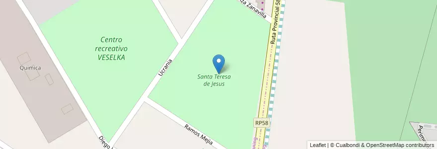Mapa de ubicacion de Santa Teresa de Jesus en Arjantin, Buenos Aires, Partido De Esteban Echeverría, Canning.