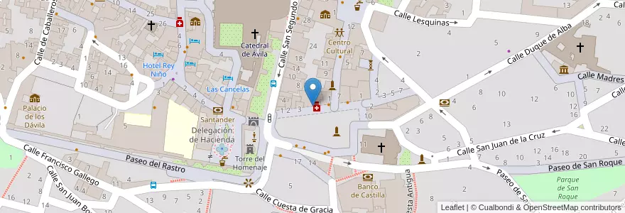 Mapa de ubicacion de Santa Teresa Shop Ávila en スペイン, カスティーリャ・イ・レオン州, Ávila, Valle Amblés Y Sierra De Ávila, Ávila.