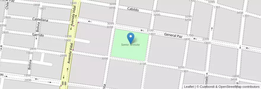 Mapa de ubicacion de Santa Teresita en Аргентина, Корриентес, Departamento Capital, Corrientes, Corrientes.