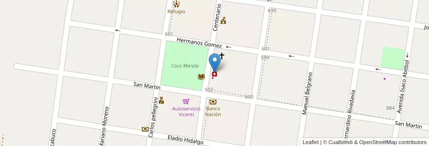 Mapa de ubicacion de Santa Teresita en 阿根廷, Corrientes, Departamento General Alvear, Municipio De Alvear.