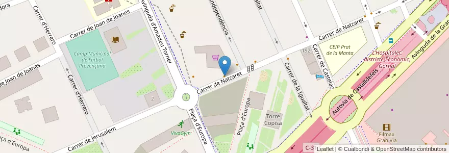 Mapa de ubicacion de Santana en Espanha, Catalunha, Barcelona, Barcelonès, L'Hospitalet De Llobregat.