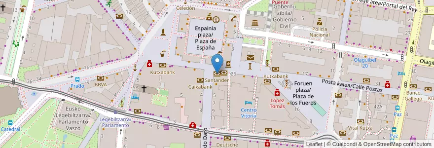 Mapa de ubicacion de Santander en 西班牙, 巴斯克, Araba/Álava, Gasteizko Kuadrilla/Cuadrilla De Vitoria, Vitoria-Gasteiz.