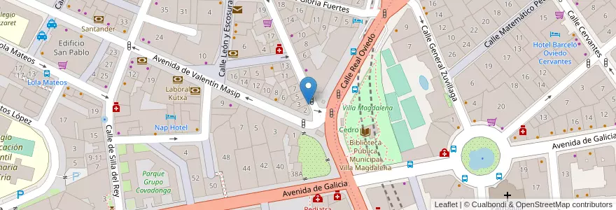 Mapa de ubicacion de Santander en スペイン, アストゥリアス州, アストゥリアス州, Oviedo.