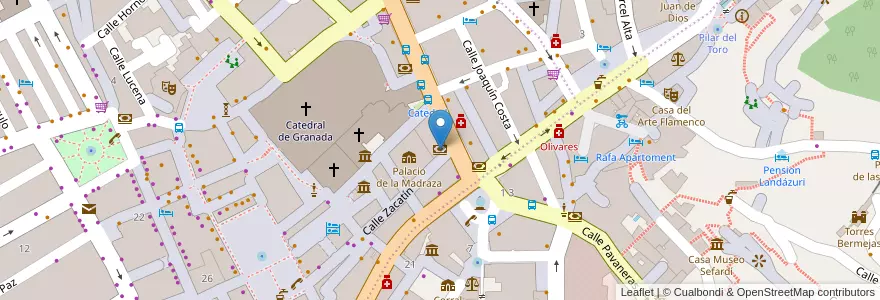 Mapa de ubicacion de Santander en Spanien, Andalusien, Granada, Comarca De La Vega De Granada, Granada.