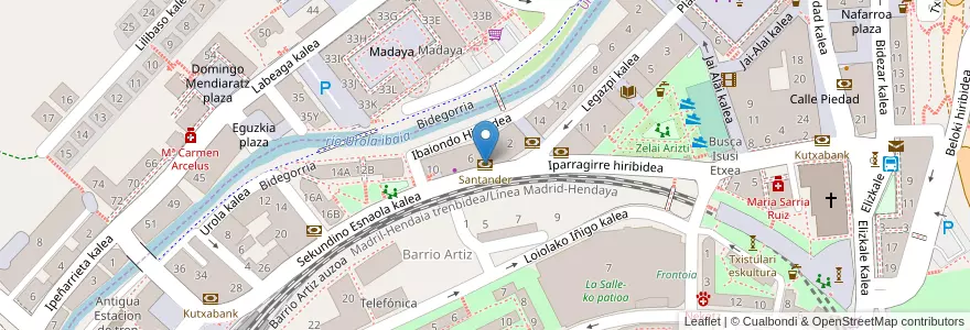 Mapa de ubicacion de Santander en 西班牙, 巴斯克, Gipuzkoa, Goierri, Urretxu, Zumarraga.