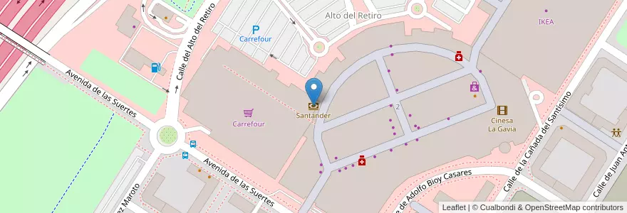 Mapa de ubicacion de Santander en 스페인, Comunidad De Madrid, Comunidad De Madrid, Área Metropolitana De Madrid Y Corredor Del Henares, 마드리드.