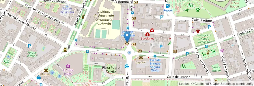 Mapa de ubicacion de Santander en España, Extremadura, Badajoz, Tierra De Badajoz, Badajoz.