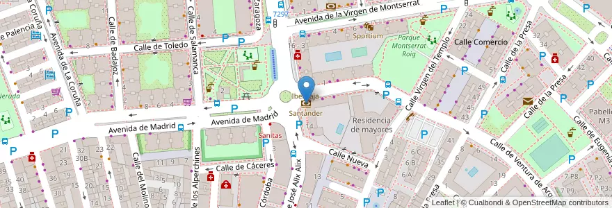 Mapa de ubicacion de Santander en Испания, Мадрид, Мадрид, Área Metropolitana De Madrid Y Corredor Del Henares, San Fernando De Henares, Coslada.
