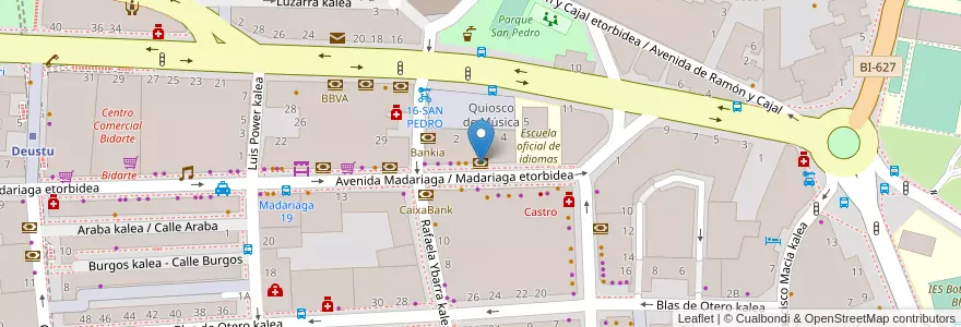 Mapa de ubicacion de Santander en Испания, Страна Басков, Bizkaia, Bilboaldea, Бильбао.