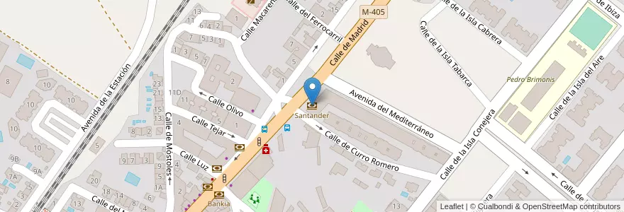 Mapa de ubicacion de Santander en Spanje, Comunidad De Madrid, Comunidad De Madrid, Comarca Sur, Humanes De Madrid.