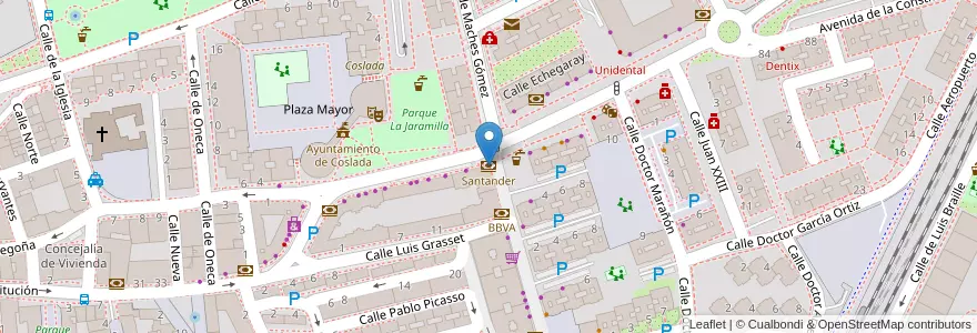 Mapa de ubicacion de Santander en Spain, Community Of Madrid, Community Of Madrid, Área Metropolitana De Madrid Y Corredor Del Henares, Coslada.