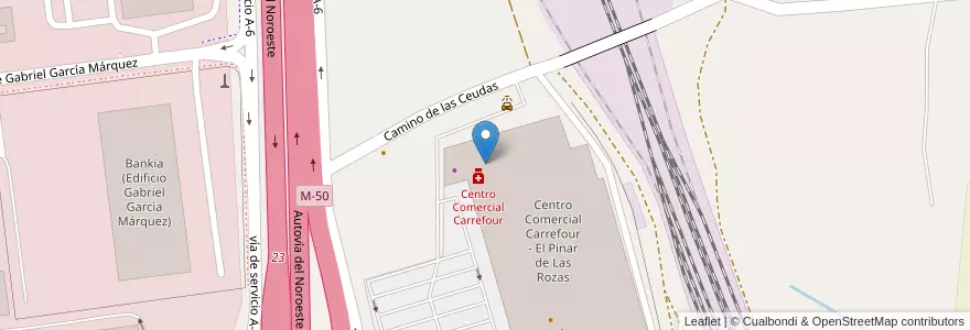 Mapa de ubicacion de Santander en スペイン, マドリード州, Comunidad De Madrid, Área Metropolitana De Madrid Y Corredor Del Henares, Las Rozas De Madrid.