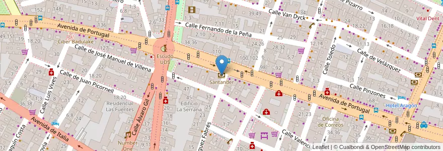 Mapa de ubicacion de Santander en 스페인, Castilla Y León, Salamanca, Campo De Salamanca, Salamanca.