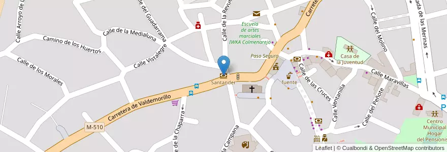 Mapa de ubicacion de Santander en Испания, Мадрид, Мадрид, Cuenca Del Guadarrama, Colmenarejo.