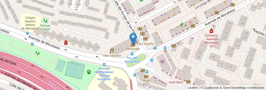 Mapa de ubicacion de Santander en 스페인, Comunidad De Madrid, Comunidad De Madrid, Área Metropolitana De Madrid Y Corredor Del Henares, Getafe.