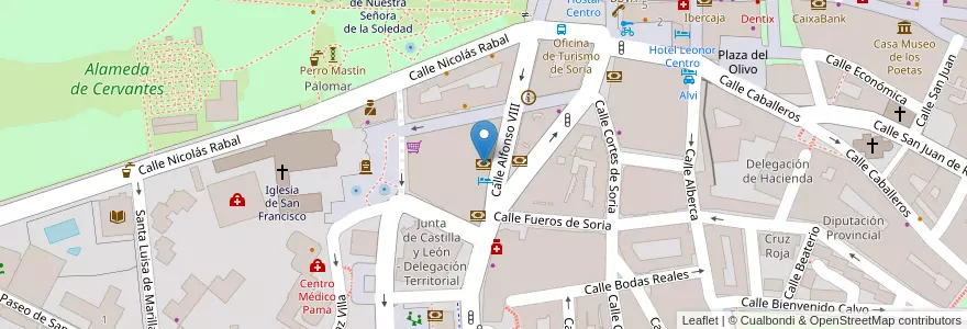 Mapa de ubicacion de Santander en اسپانیا, Castilla Y León, سریا, سریا, Comarca De Soria.
