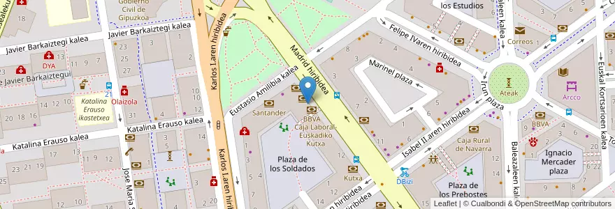 Mapa de ubicacion de Santander en スペイン, バスク州, Gipuzkoa, Donostialdea, Donostia/San Sebastián.