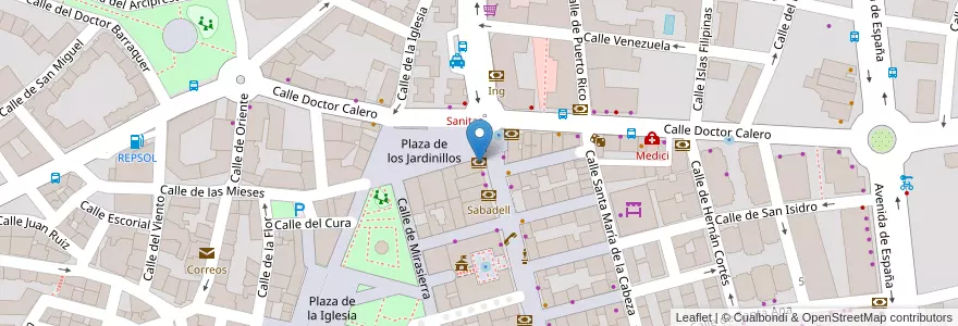 Mapa de ubicacion de Santander en Spanien, Autonome Gemeinschaft Madrid, Autonome Gemeinschaft Madrid, Área Metropolitana De Madrid Y Corredor Del Henares, Las Rozas De Madrid.