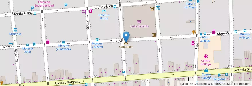 Mapa de ubicacion de Santander, Balvanera en آرژانتین, Ciudad Autónoma De Buenos Aires, Comuna 3, Buenos Aires.