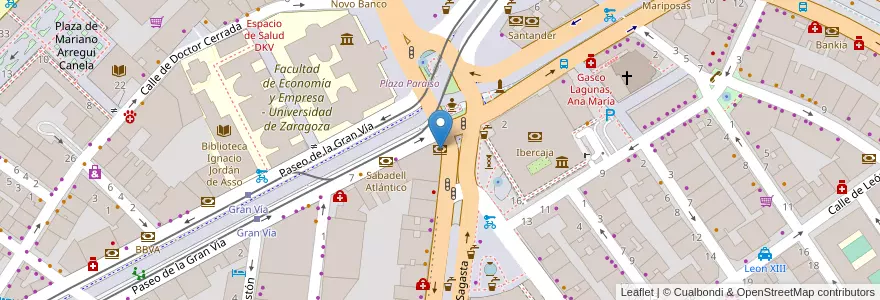 Mapa de ubicacion de Santander. Private Banking. en Espanha, Aragão, Saragoça, Zaragoza, Saragoça.