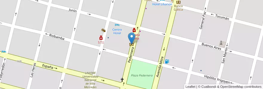 Mapa de ubicacion de Santander Río en 阿根廷, San Luis, General Pedernera, Villa Mercedes, Municipio De Villa Mercedes.