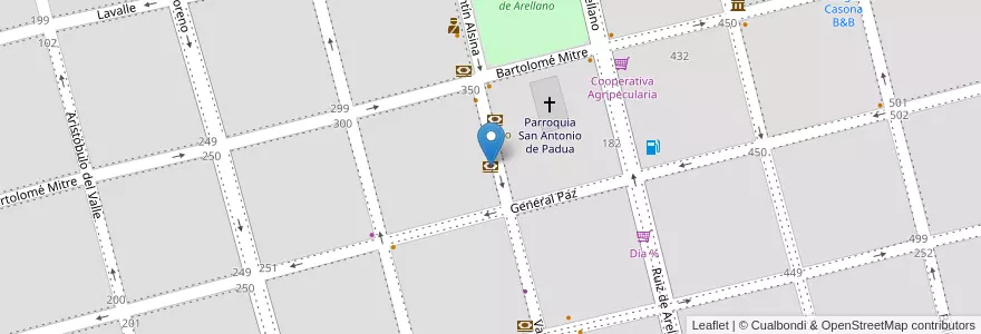 Mapa de ubicacion de Santander Río en Arjantin, Buenos Aires, Partido De San Antonio De Areco, San Antonio De Areco.