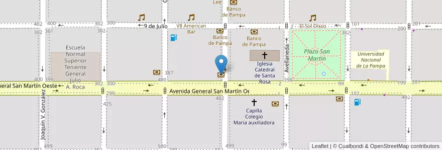 Mapa de ubicacion de Santander rio en الأرجنتين, La Pampa, Municipio De Santa Rosa, Departamento Capital, Santa Rosa.