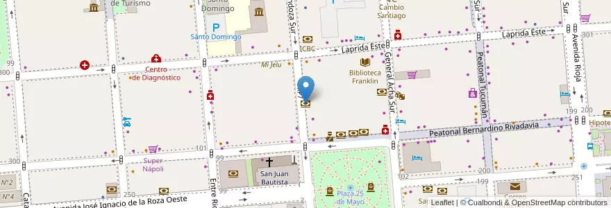 Mapa de ubicacion de Santander Rio en آرژانتین, San Juan, شیلی, Capital.