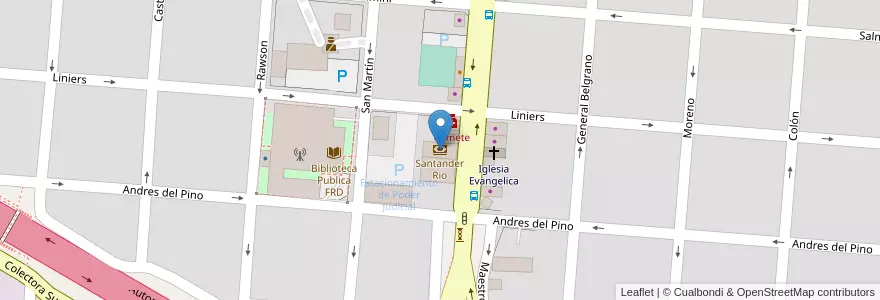 Mapa de ubicacion de Santander Rio en アルゼンチン, ブエノスアイレス州, Partido De Campana.