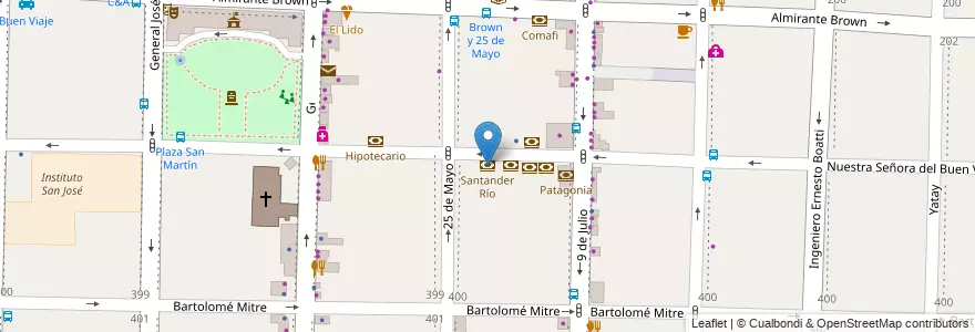 Mapa de ubicacion de Santander Río en Argentina, Buenos Aires, Partido De Morón, Morón.