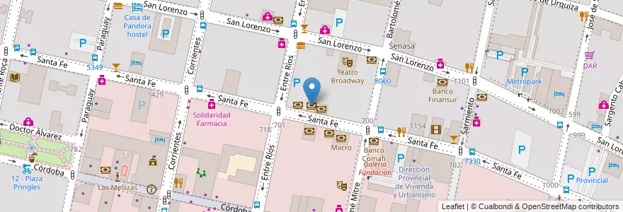 Mapa de ubicacion de Santander Río en Argentine, Santa Fe, Departamento Rosario, Municipio De Rosario, Rosario.