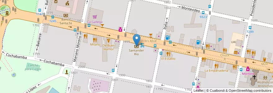 Mapa de ubicacion de Santander Río en آرژانتین, سانتافه, Departamento Rosario, Municipio De Rosario, تسبیح.