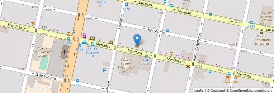 Mapa de ubicacion de Santander Río en Arjantin, Santa Fe, Departamento Rosario, Municipio De Rosario, Rosario.