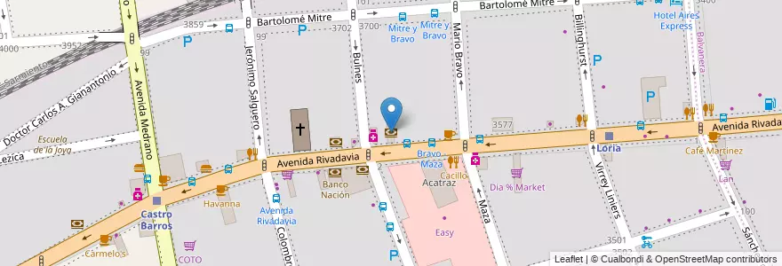 Mapa de ubicacion de Santander Río, Almagro en アルゼンチン, Ciudad Autónoma De Buenos Aires, Comuna 5, ブエノスアイレス.