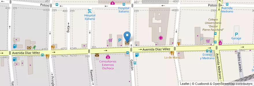 Mapa de ubicacion de Santander Río, Almagro en Argentina, Ciudad Autónoma De Buenos Aires, Comuna 5, Buenos Aires.