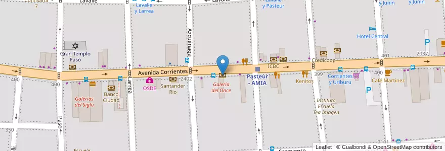 Mapa de ubicacion de Santander Río, Balvanera en Arjantin, Ciudad Autónoma De Buenos Aires, Comuna 3, Buenos Aires.