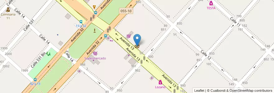 Mapa de ubicacion de Santander Río, Casco Urbano en Arjantin, Buenos Aires, Partido De La Plata.