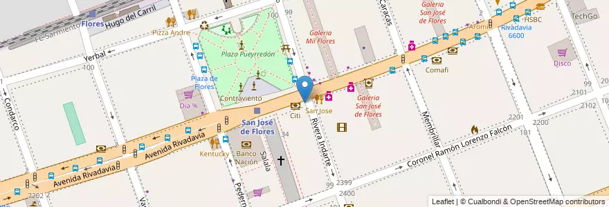 Mapa de ubicacion de Santander Rio, Flores en Аргентина, Буэнос-Айрес, Comuna 7, Буэнос-Айрес.