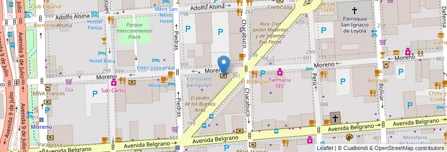 Mapa de ubicacion de Santander Rio, Montserrat en Arjantin, Ciudad Autónoma De Buenos Aires, Comuna 1, Buenos Aires.