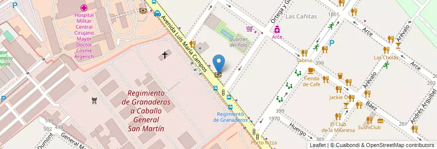 Mapa de ubicacion de Santander Río, Palermo en Argentinië, Ciudad Autónoma De Buenos Aires, Buenos Aires, Comuna 14.