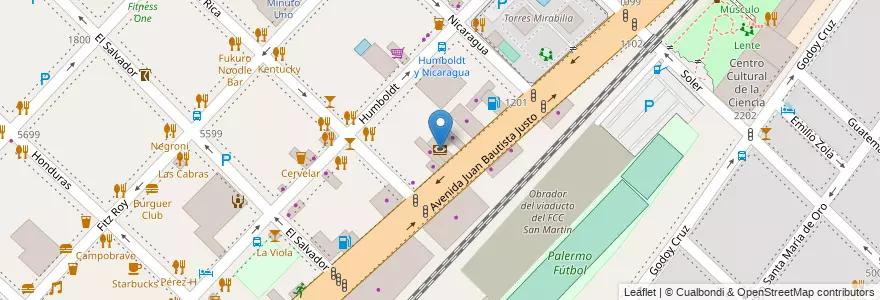 Mapa de ubicacion de Santander Río, Palermo en アルゼンチン, Ciudad Autónoma De Buenos Aires, ブエノスアイレス.