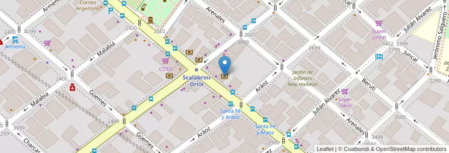 Mapa de ubicacion de Santander Río, Palermo en Argentina, Ciudad Autónoma De Buenos Aires, Buenos Aires, Comuna 14.