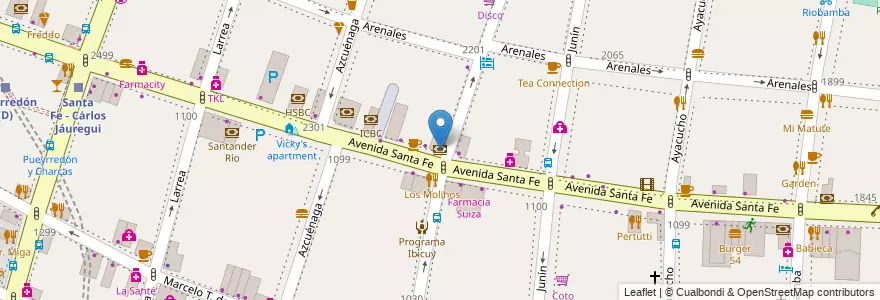 Mapa de ubicacion de Santander Río, Recoleta en Argentina, Autonomous City Of Buenos Aires, Comuna 2, Autonomous City Of Buenos Aires.