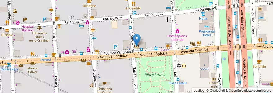 Mapa de ubicacion de Santander Río, Retiro en Argentinië, Ciudad Autónoma De Buenos Aires, Comuna 1, Buenos Aires.