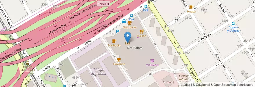 Mapa de ubicacion de Santander Río, Saavedra en 阿根廷, Ciudad Autónoma De Buenos Aires, Comuna 12, Partido De Vicente López, 布宜诺斯艾利斯, Vicente López.