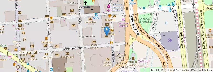Mapa de ubicacion de Santander Rio, San Nicolas en الأرجنتين, Ciudad Autónoma De Buenos Aires, Comuna 1, Buenos Aires.