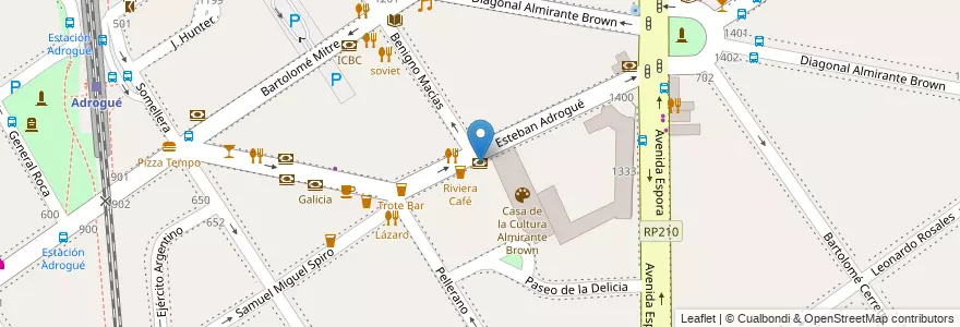 Mapa de ubicacion de Santander Río Suc 125 en Arjantin, Buenos Aires, Partido De Almirante Brown, Adrogué.