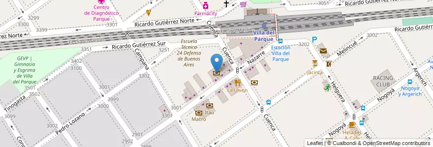 Mapa de ubicacion de Santander Río, Villa del Parque en アルゼンチン, Ciudad Autónoma De Buenos Aires, ブエノスアイレス, Comuna 11.