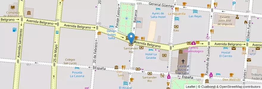 Mapa de ubicacion de Santander Río en Argentine, Salta, Capital, Municipio De Salta, Salta.